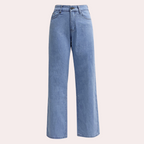 High Waist Straight Leg Jeans With 5-Pocket Design
