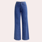 High Waist Straight Leg Jeans With 5-Pocket Design