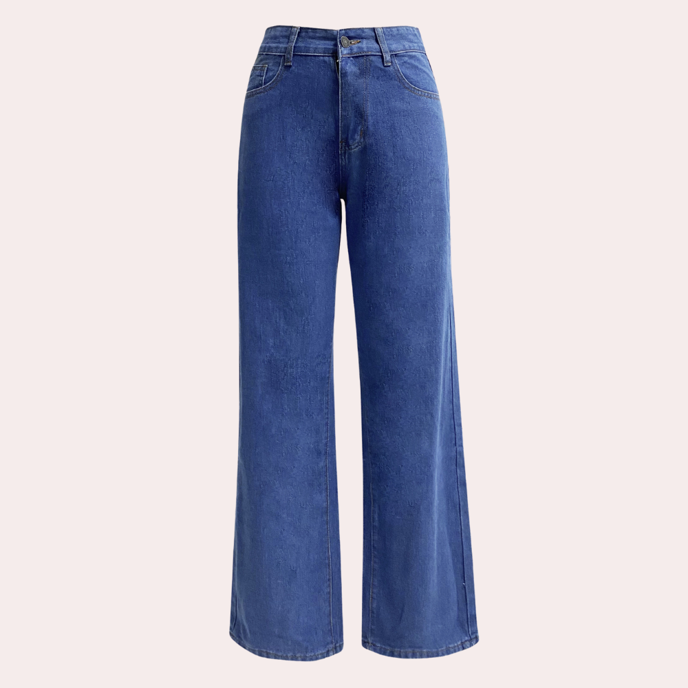 High Waist Straight Leg Jeans With 5-Pocket Design