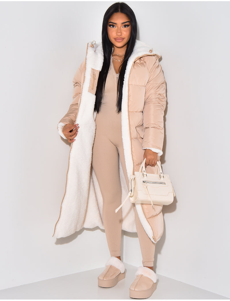 Long Padded Winter Coat Minimalist Design
