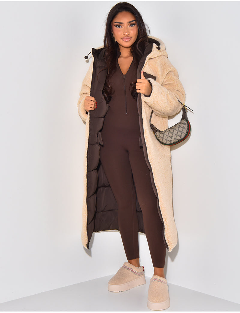Long Padded Winter Coat Minimalist Design