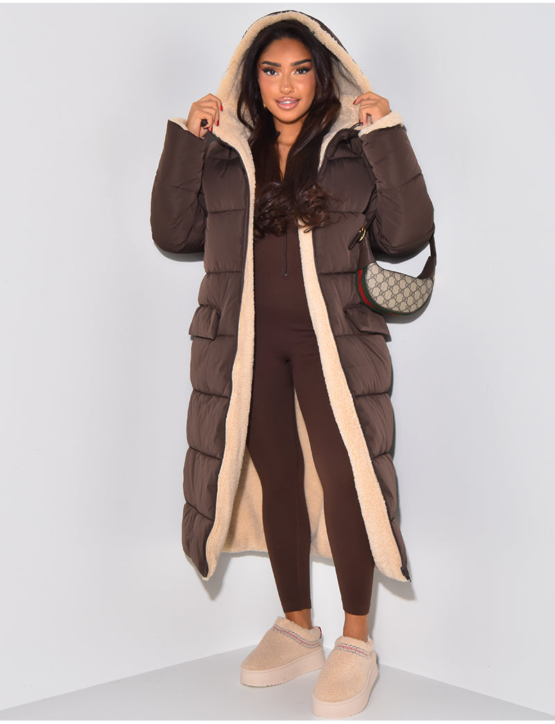 Long Padded Winter Coat Minimalist Design