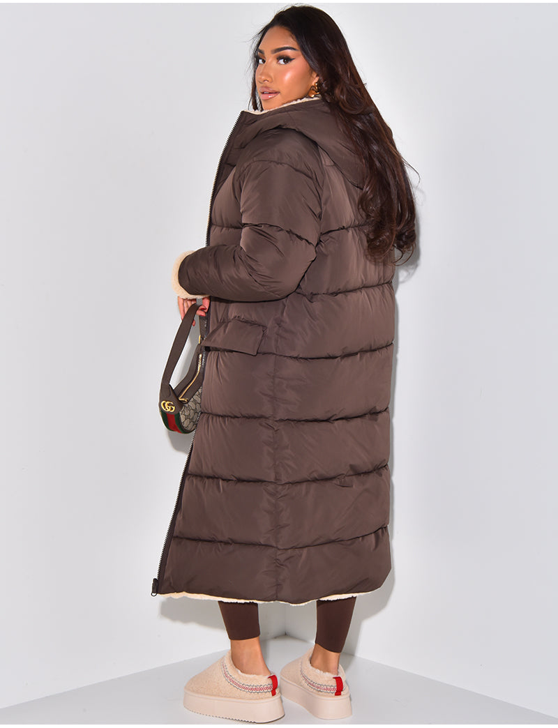 Long Padded Winter Coat Minimalist Design