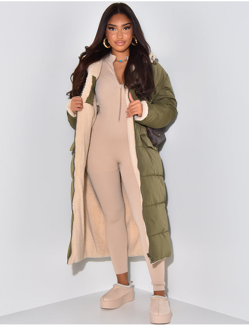 Long Padded Winter Coat Minimalist Design