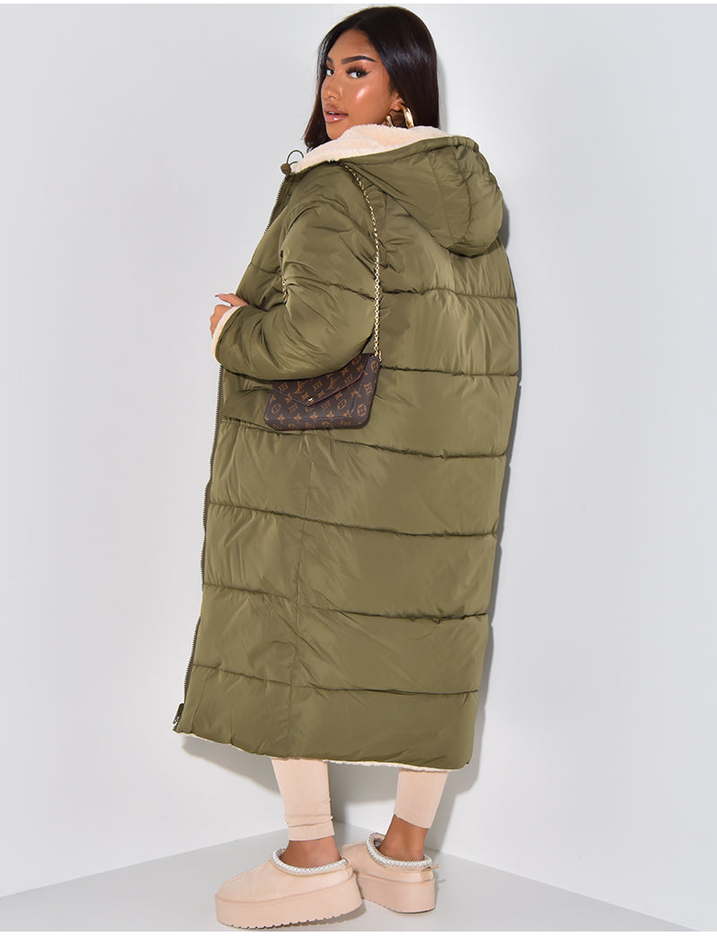 Long Padded Winter Coat Minimalist Design