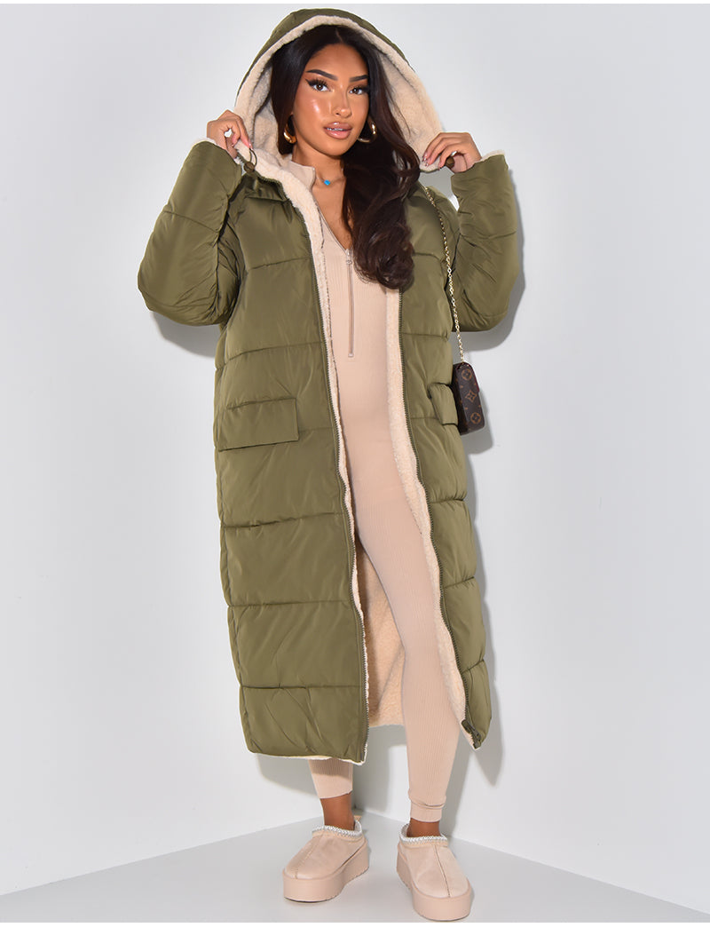 Long Padded Winter Coat Minimalist Design