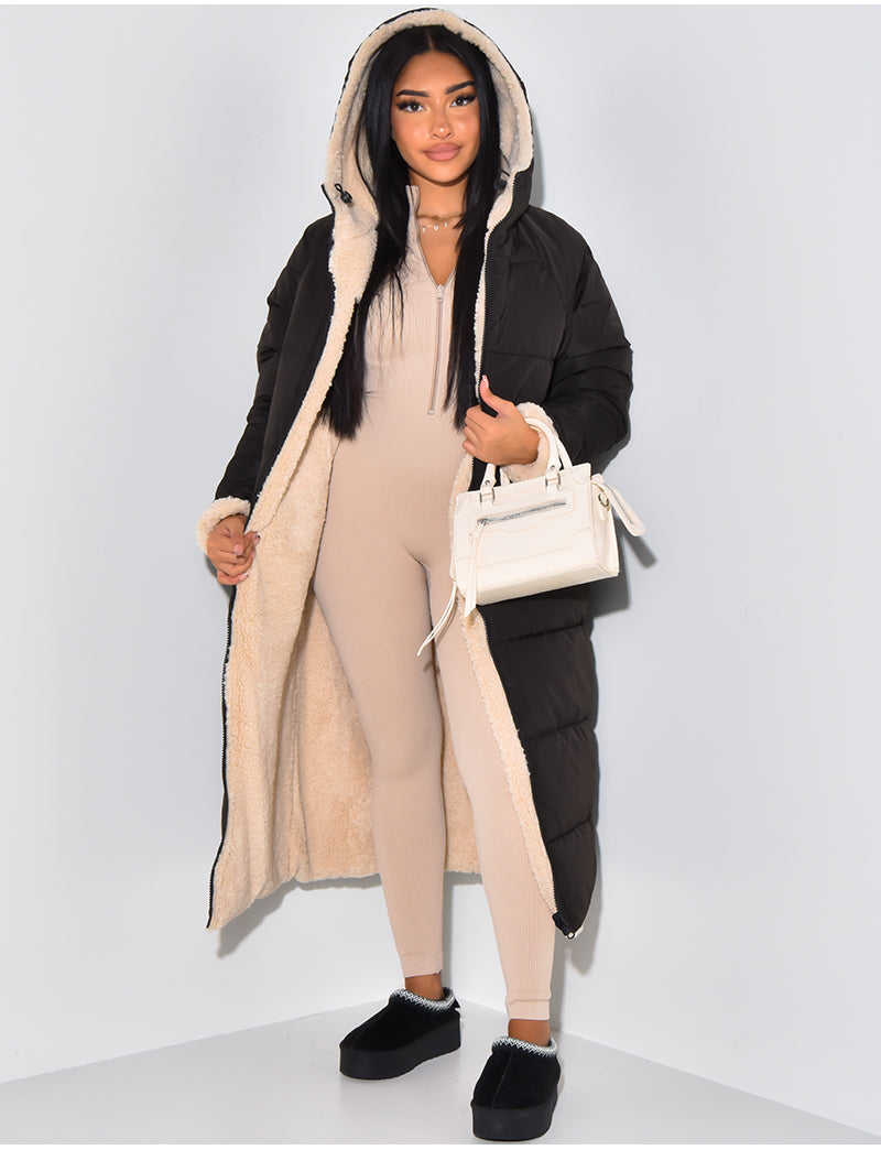 Long Padded Winter Coat Minimalist Design