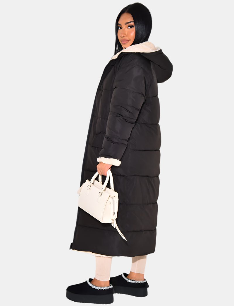 Long Padded Winter Coat Minimalist Design