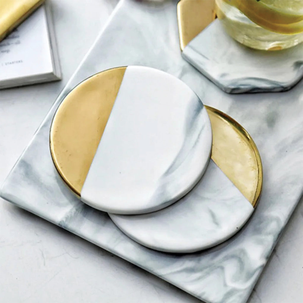 Marble Coaster Set Protective Design