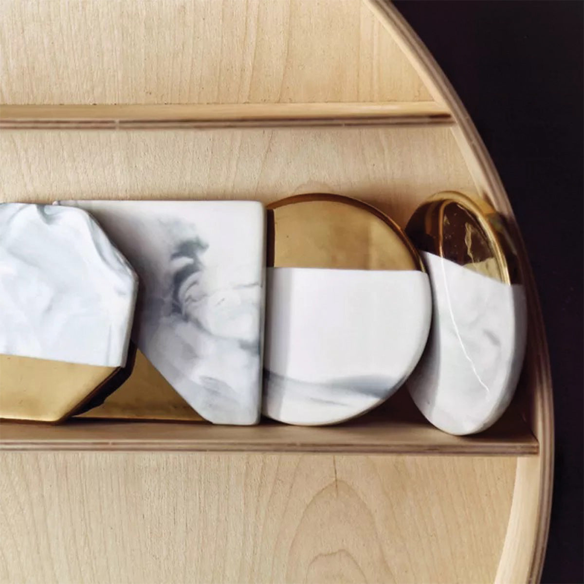 Marble Coaster Set Protective Design