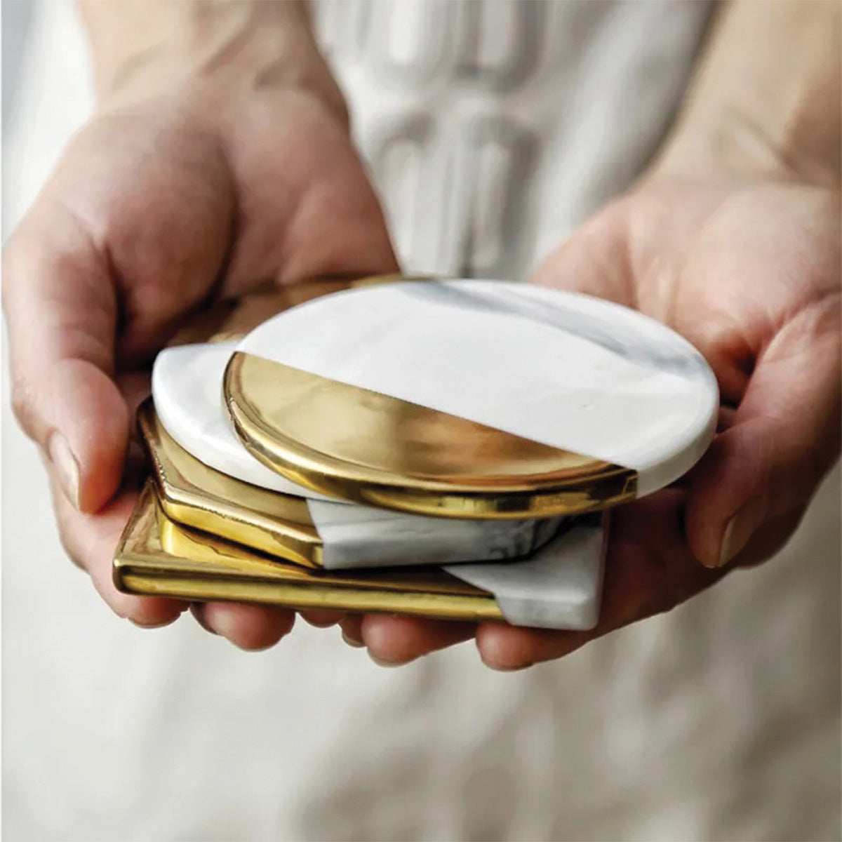 Marble Coaster Set Protective Design