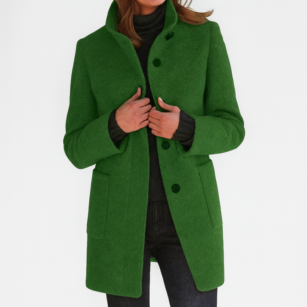 Classic Wool Coat Three Button Front