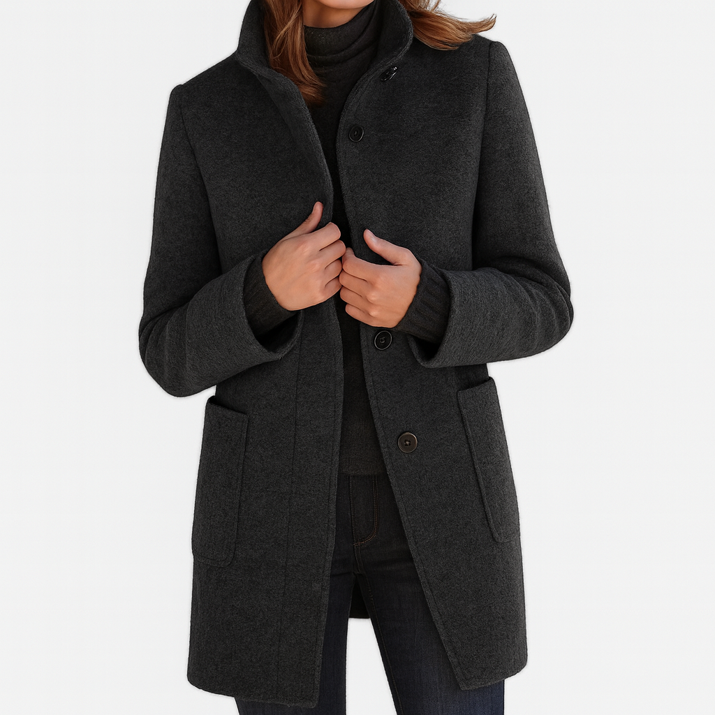 Classic Wool Coat Three Button Front