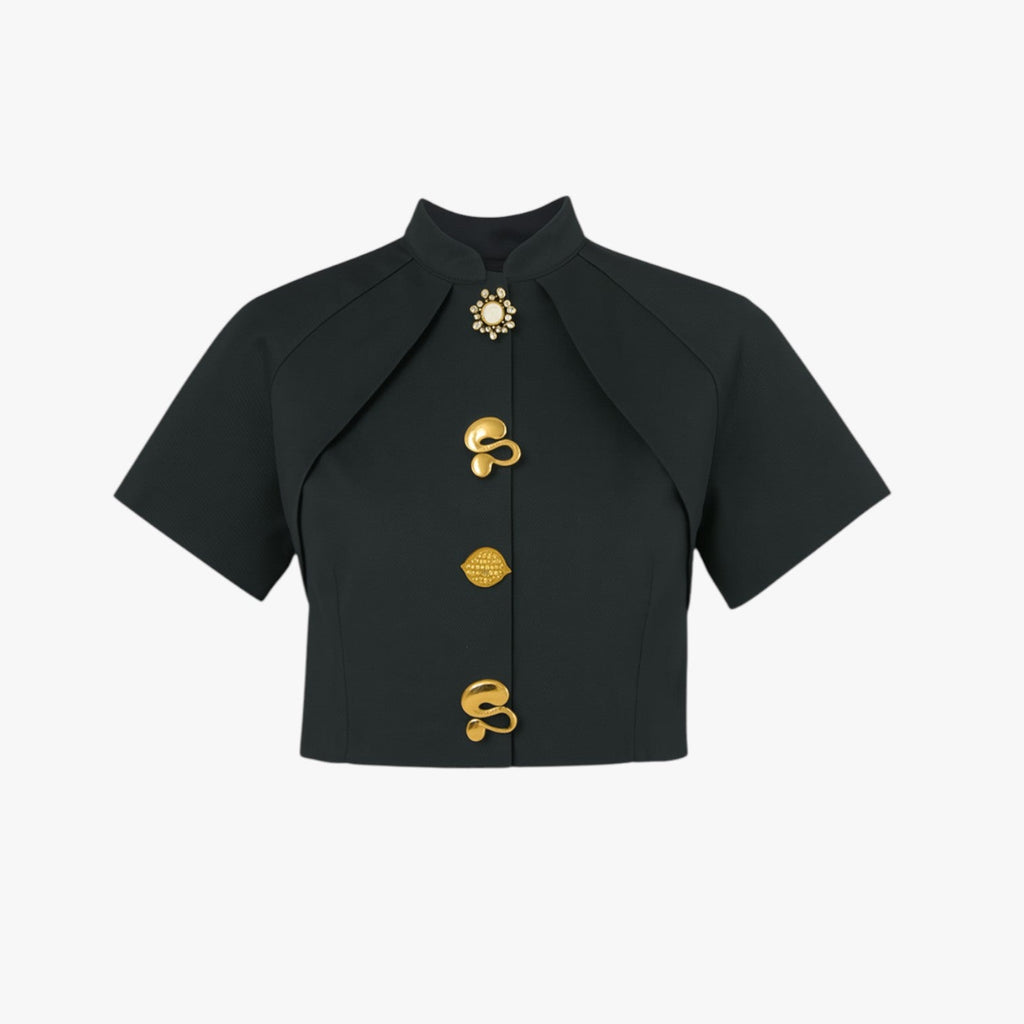 Metallic Crop Shirt