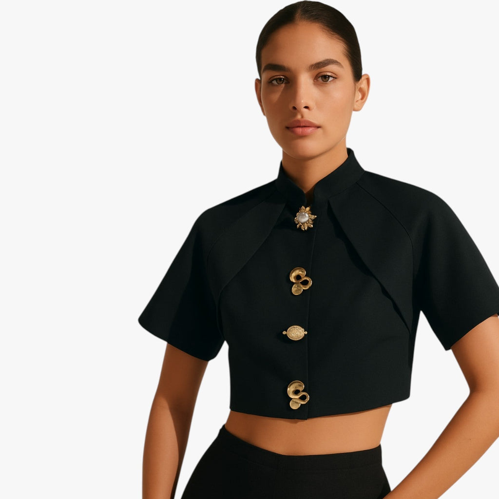 Metallic Crop Shirt