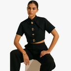 Metallic Crop Shirt