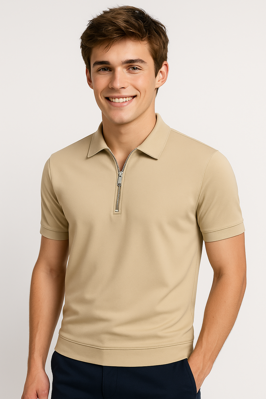 Minimalist Zip Polo
