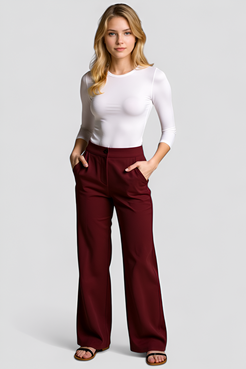 Wide Leg High Waist Trousers