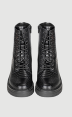 Black Lace Up Boots Chunky Sole High Ankle