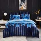 Geometric Duvet Cover with Matching Pillowcases
