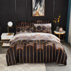 Geometric Duvet Cover with Matching Pillowcases