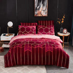 Geometric Duvet Cover with Matching Pillowcases