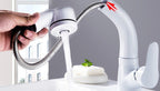 Modern Pull-Out Bathroom Faucet Brass