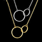 Double Ring Necklace Minimalist Everyday Jewelry