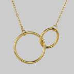 Double Ring Necklace Minimalist Everyday Jewelry