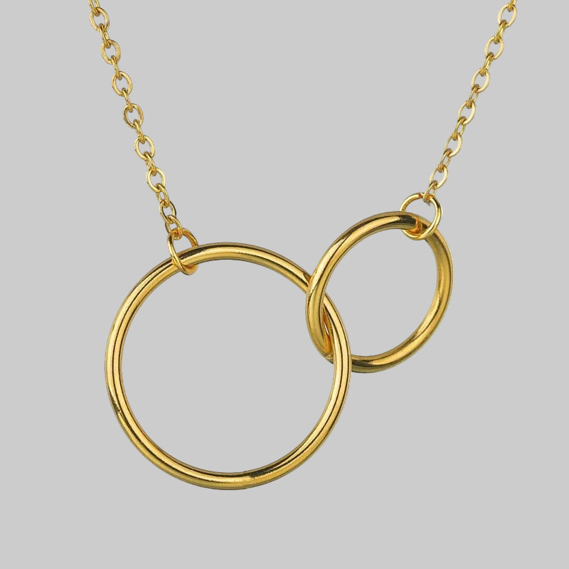 Double Ring Necklace Minimalist Everyday Jewelry