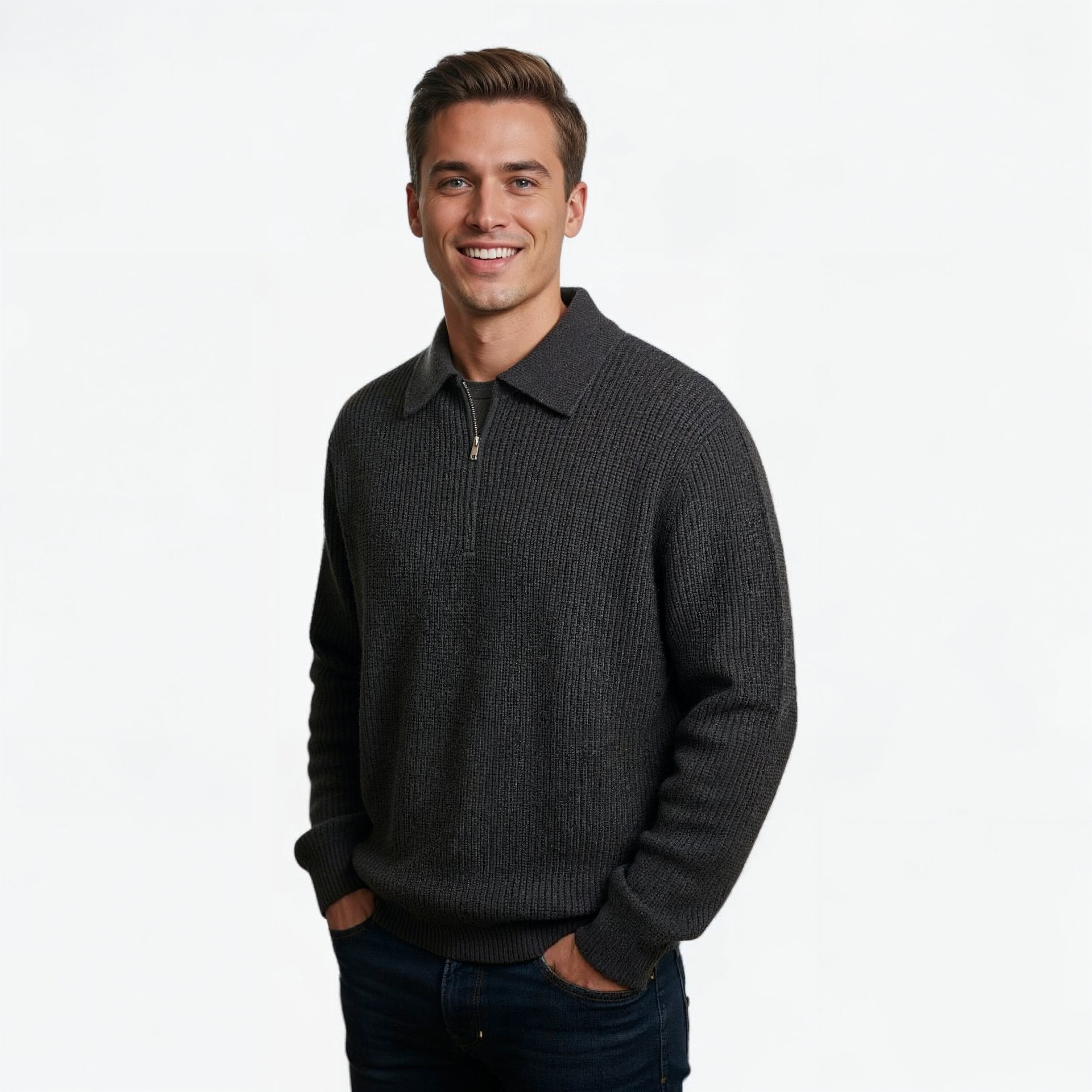 Men’s Half-Zip Knit Sweater