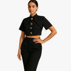 Metallic Crop Shirt