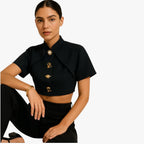 Metallic Crop Shirt
