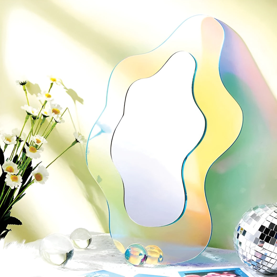 Geometric Frameless Decorative Wall Mirror