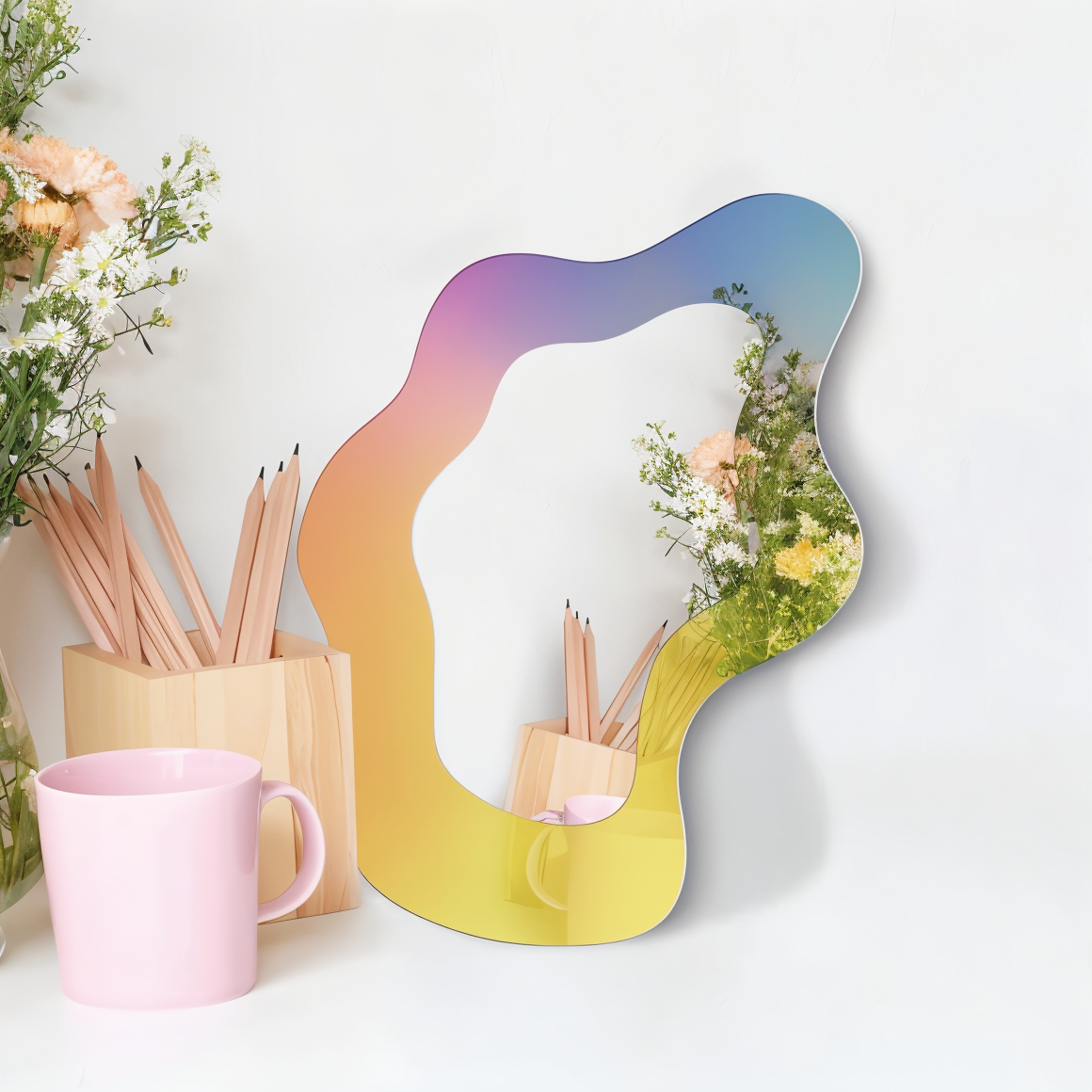 Geometric Frameless Decorative Wall Mirror