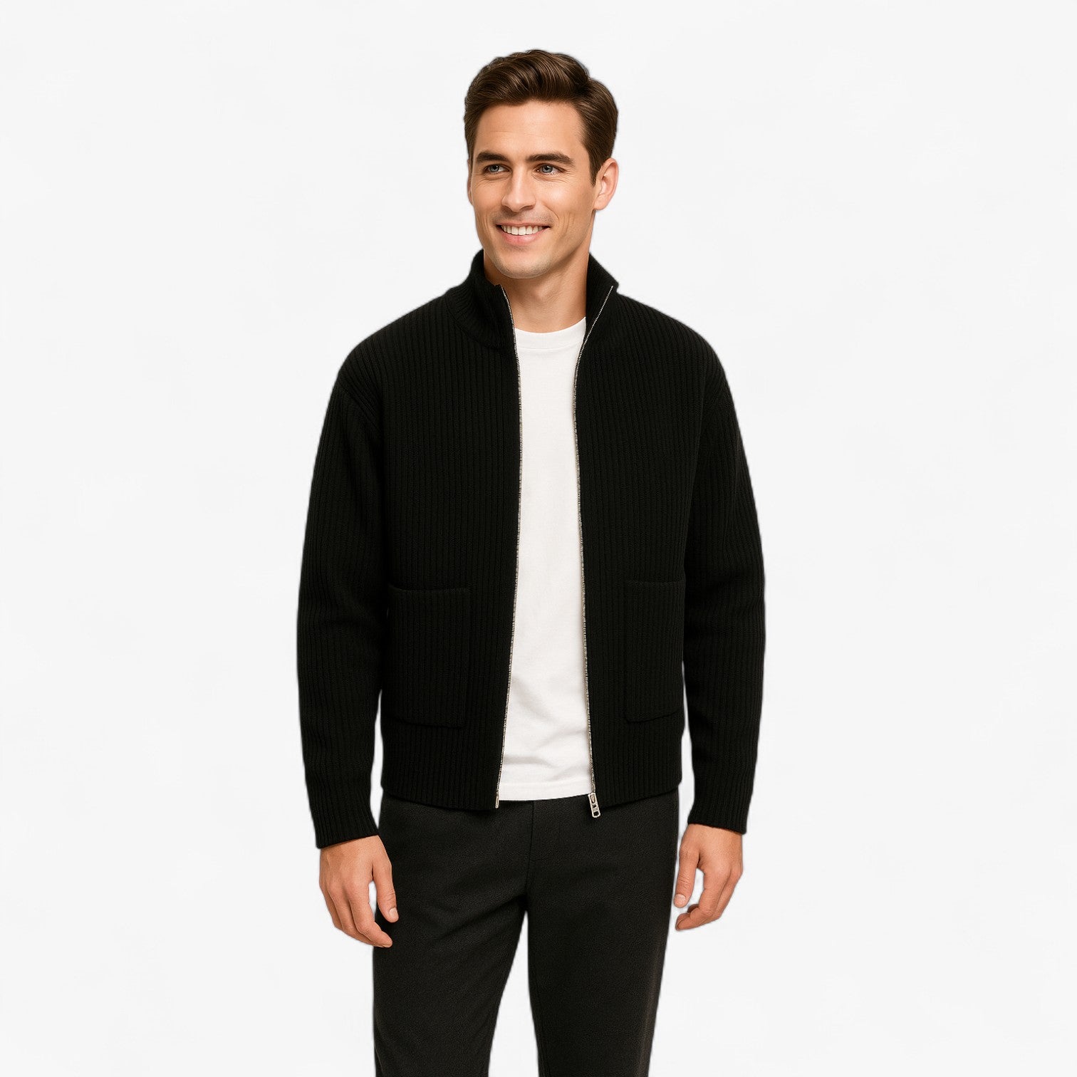 Men’s Full Zip Knit Sweater