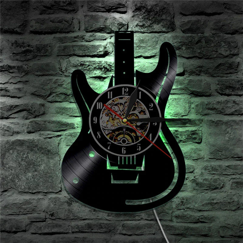 Guitar-Shaped Decorative Wall Clock