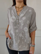 Women’s Tunic Blouse Embroidered Floral Design
