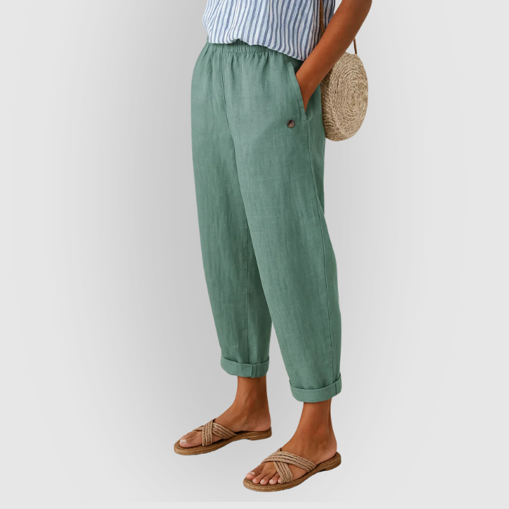 Lightweight Summer Pants With Elastic Waist