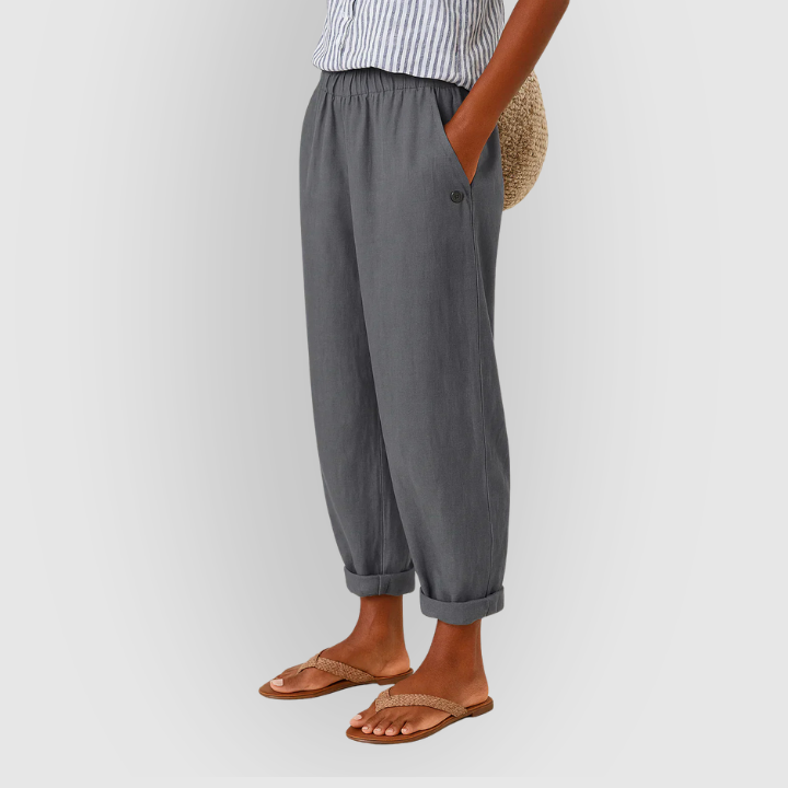 Lightweight Summer Pants With Elastic Waist