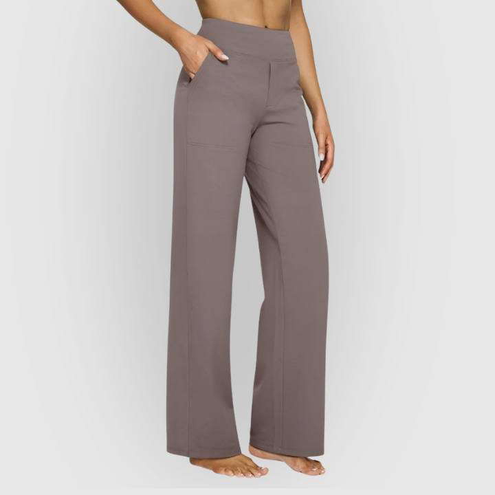 High Waist Wide Leg Pants With Side Pockets
