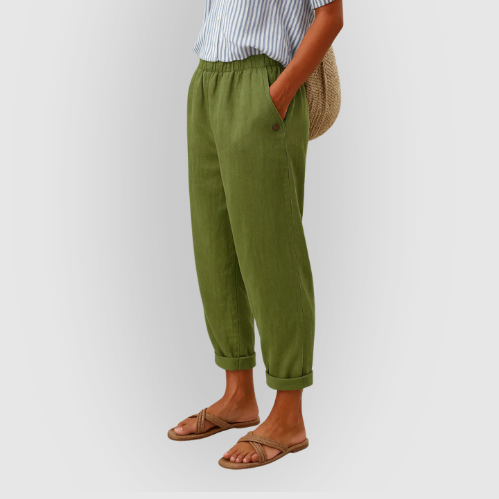 Lightweight Summer Pants With Elastic Waist