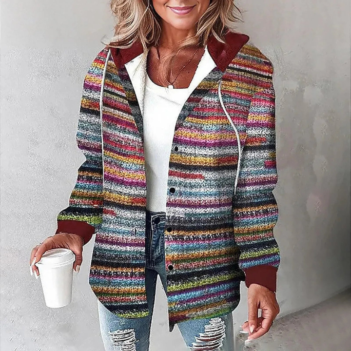 Hooded Flannel Shirt Jacket Plaid Pattern