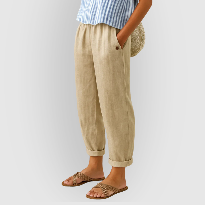 Lightweight Summer Pants With Elastic Waist