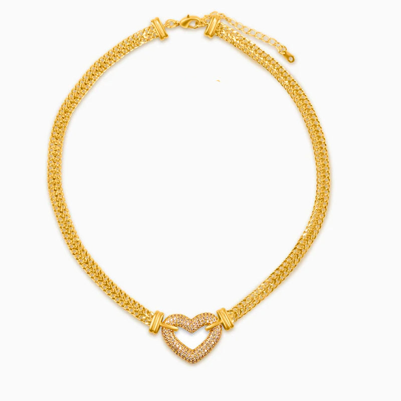 Heart Pendant Necklace with Adjustable Chain