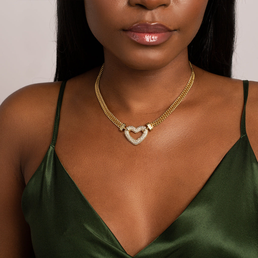 Heart Pendant Necklace with Adjustable Chain