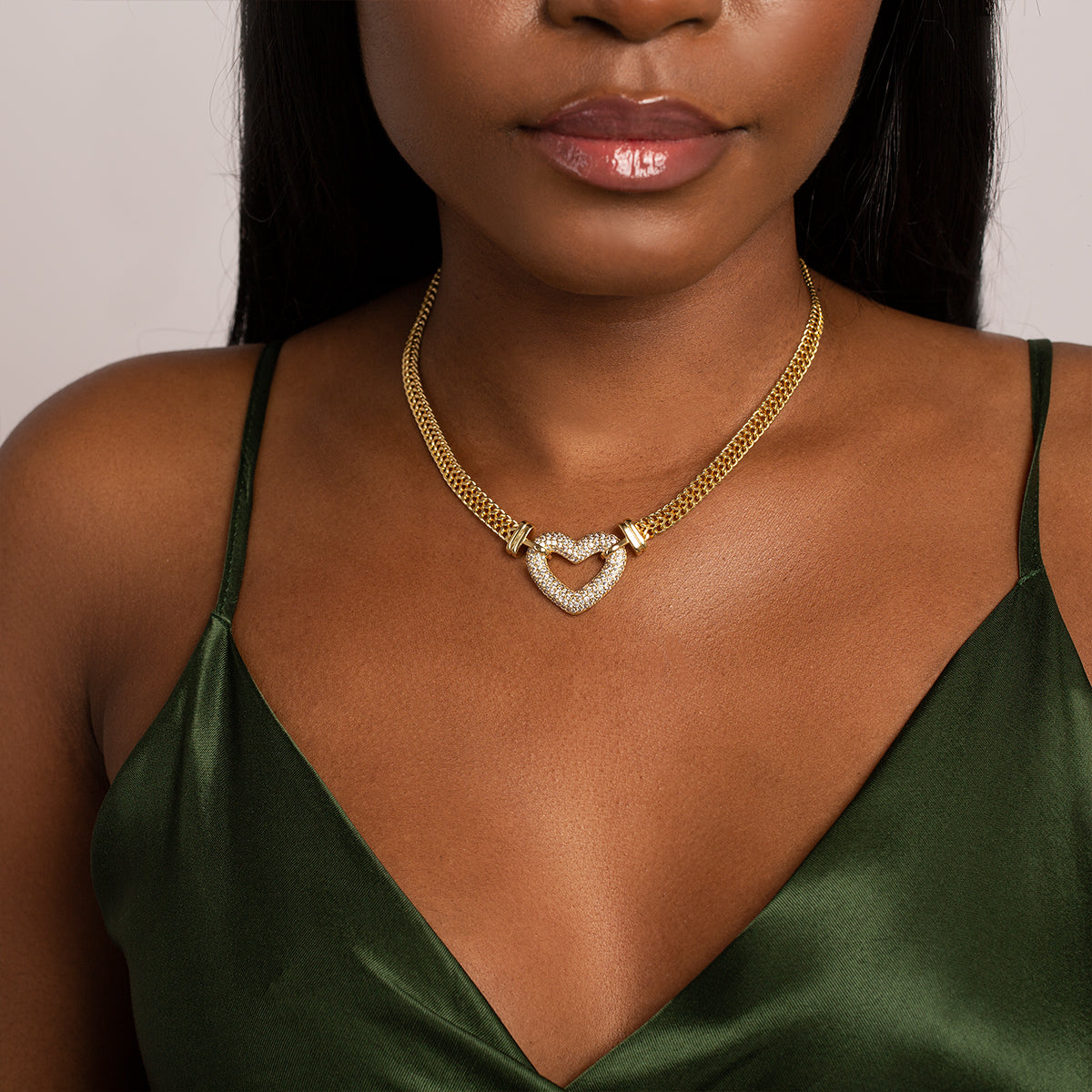 Heart Pendant Necklace with Adjustable Chain