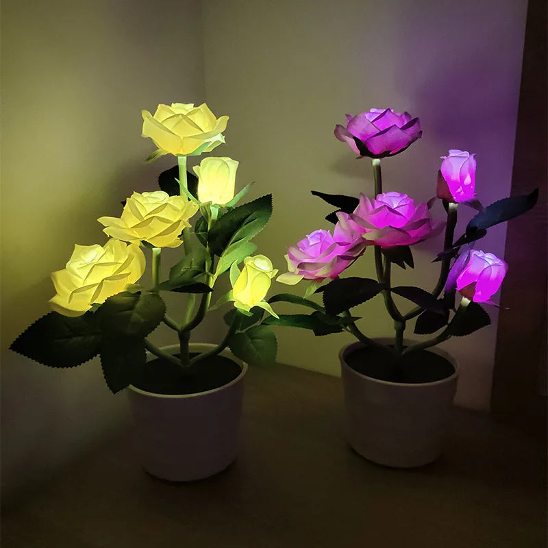 Solar Flower Table Lamp with Lithium Battery