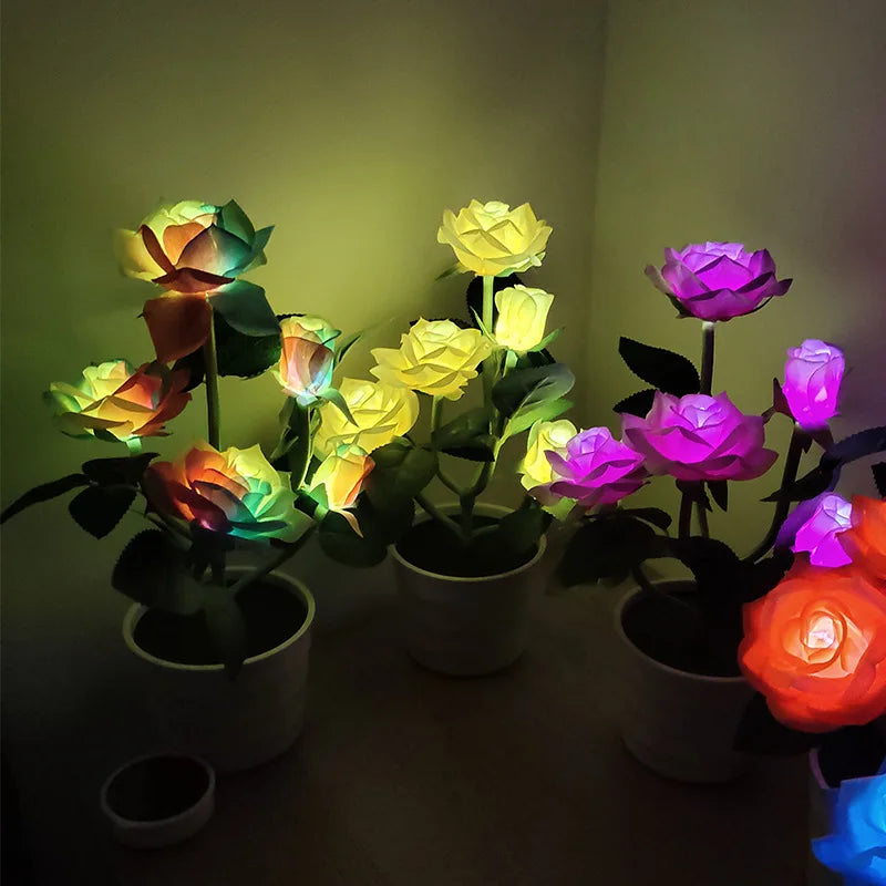 Solar Flower Table Lamp with Lithium Battery