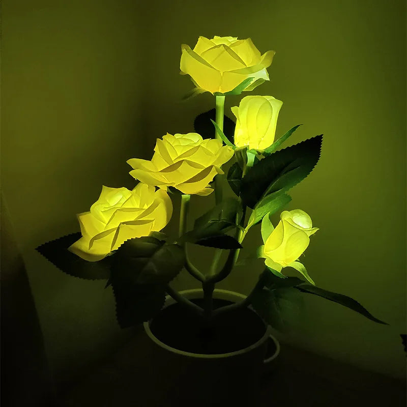 Solar Flower Table Lamp with Lithium Battery